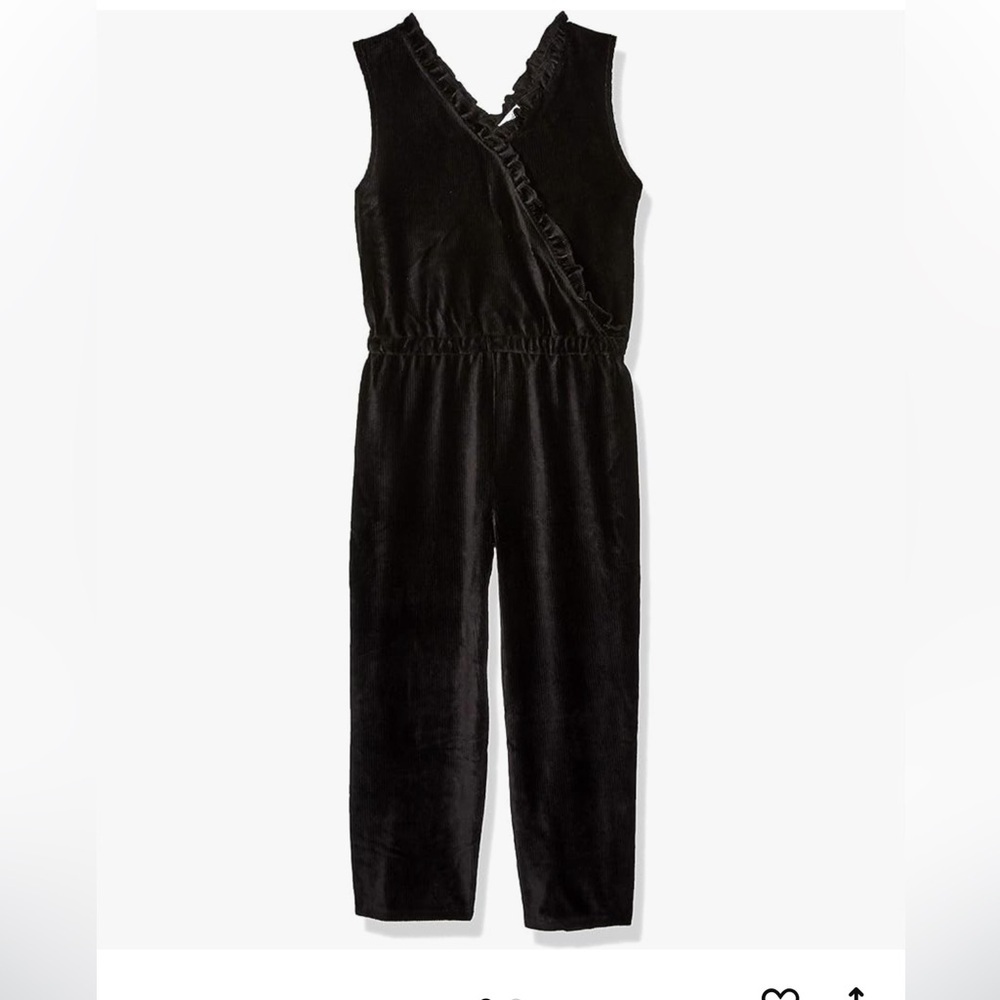 Girls Splendid Velour Corduroy Jumpsuit Black EUC Size 10